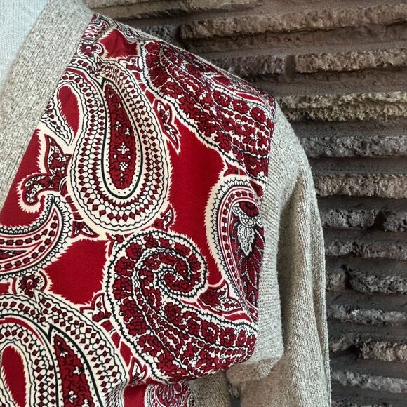 Ralph Lauren Vintage 90s Red Paisley Sweater and Skirt Outfit Size 4 - Picture 4 of 12